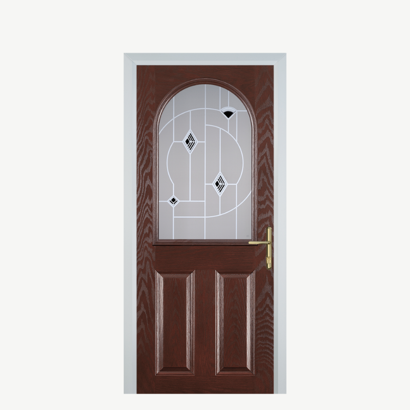 Door E 2 Panel 1 Arch Dark Wood Murano Black image 0