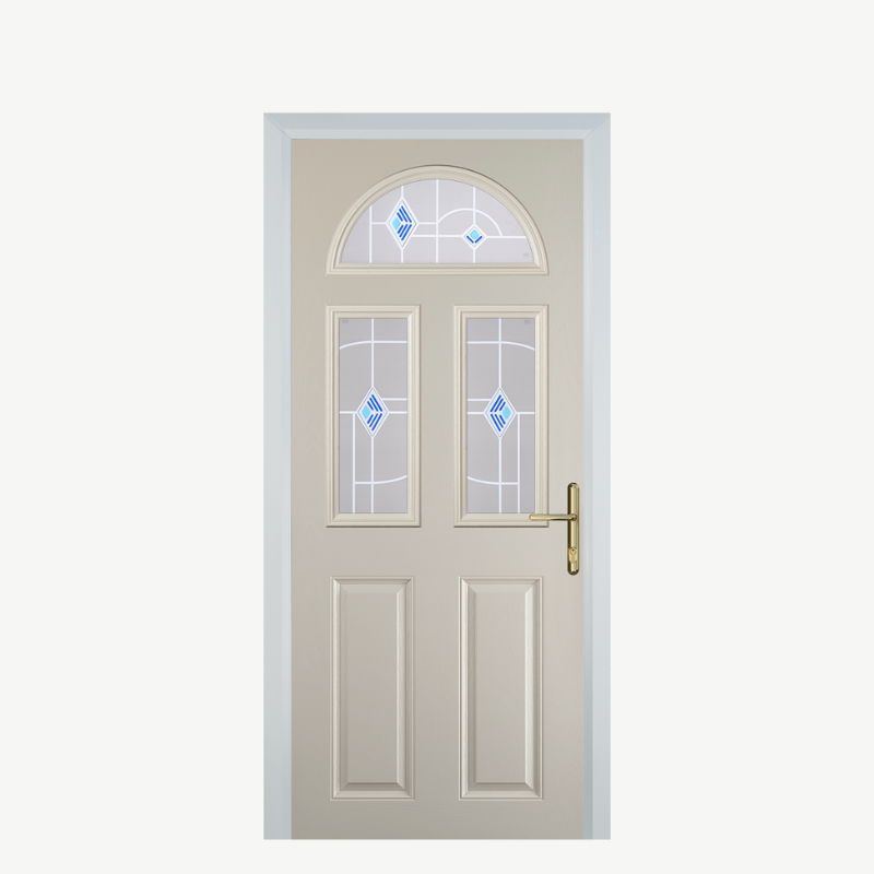 Door G 2 Panel 1 Arch Cream Murano Blue image 0