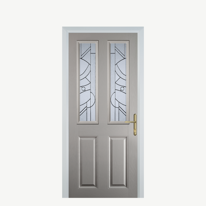 Door C 2 Panel 2 Square Agate Grey Zinc Art Abstract image 0