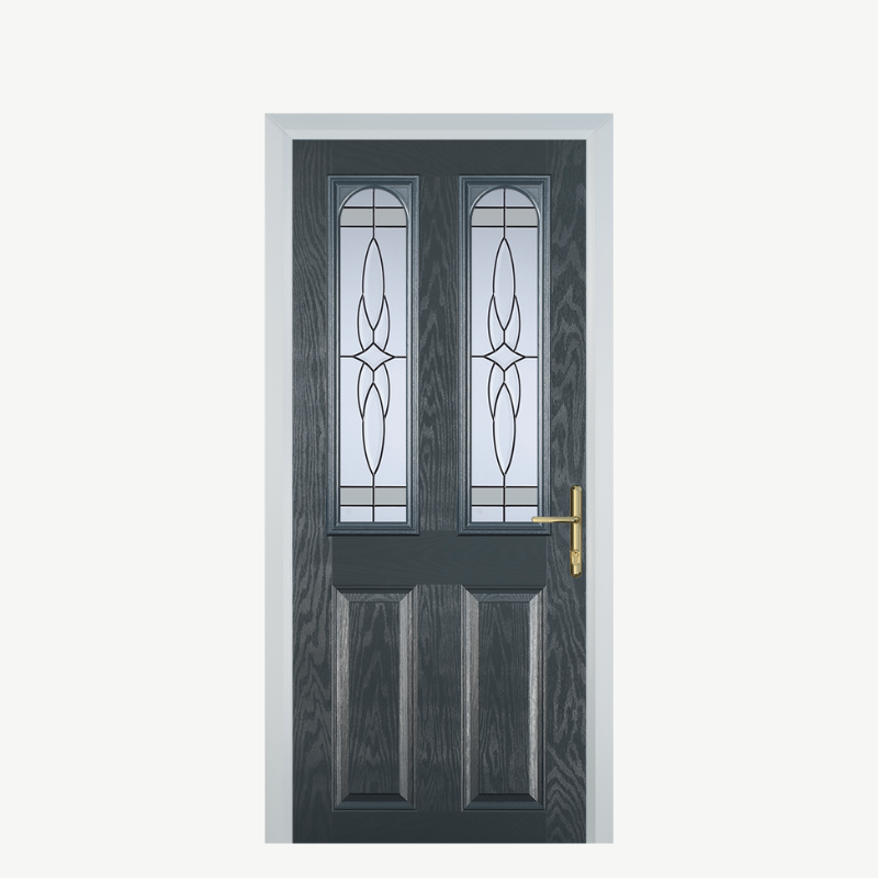 Door A 2 Panel 2 Arch Grey Crystal Harmony Frost image 0