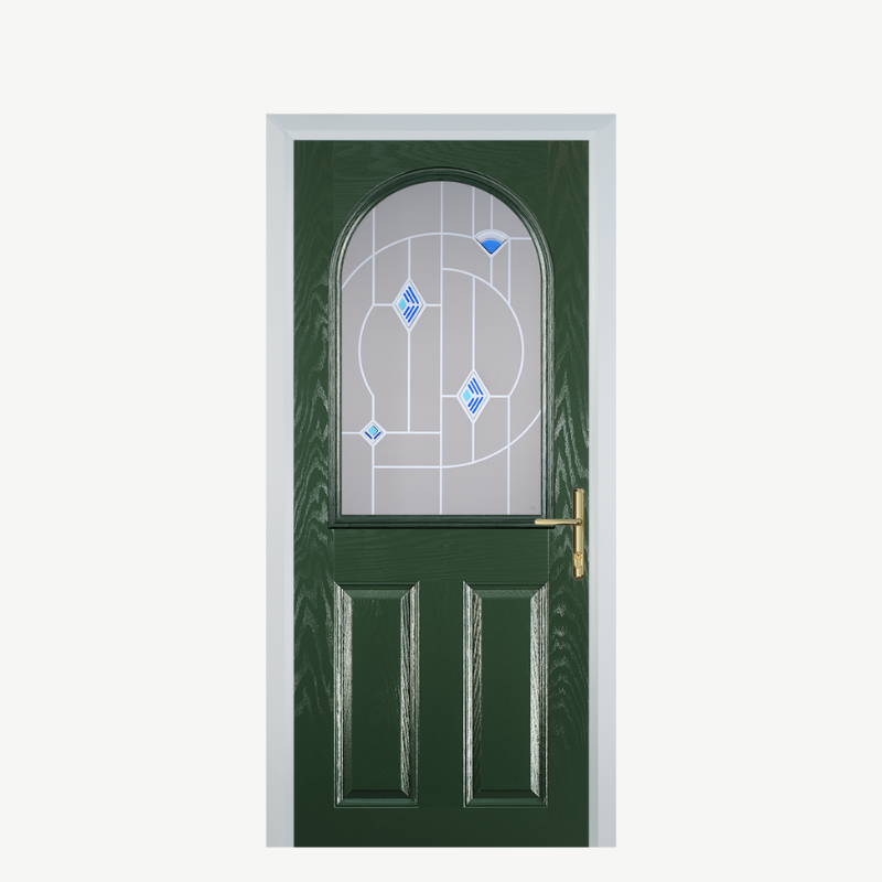 Door E 2 Panel 1 Arch Green Murano Blue image 0