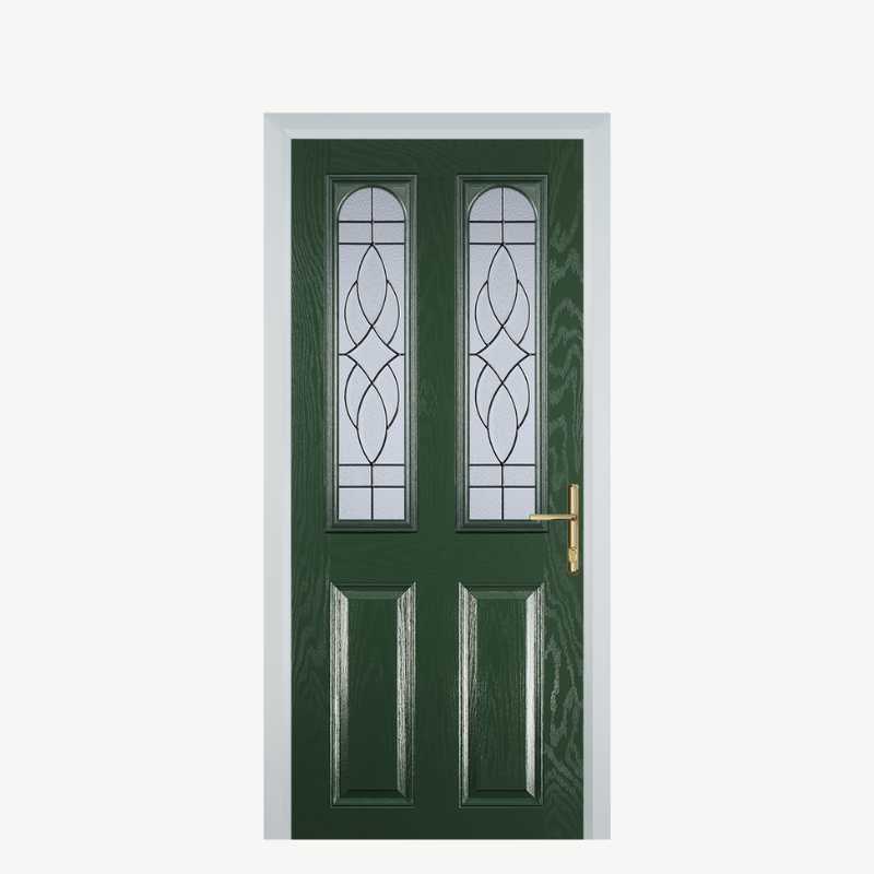 Door A 2 Panel 2 Arch Green Zinc Art Elegance image 0