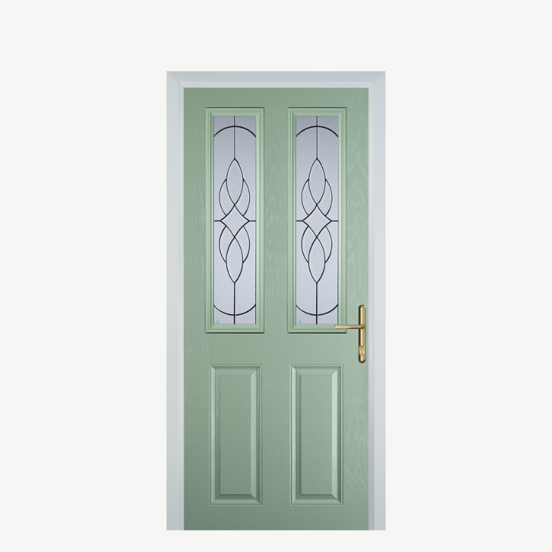 Door C 2 Panel 2 Square Chartwell Green Zinc Art Elegance image 0