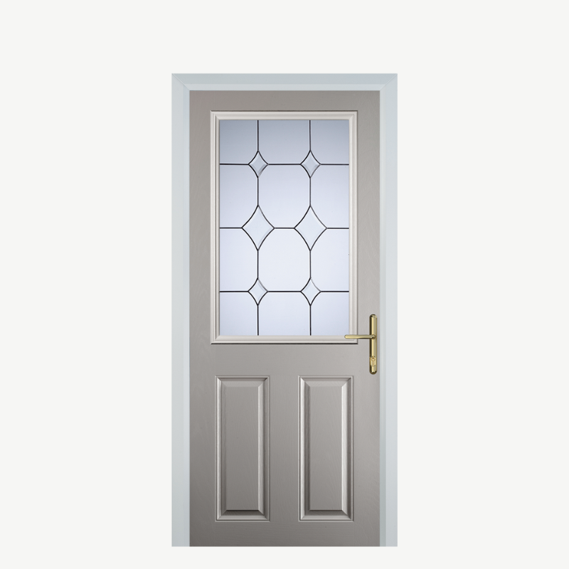 Door F 2 Panel 1 Square Agate Grey Crystal Diamond image 0
