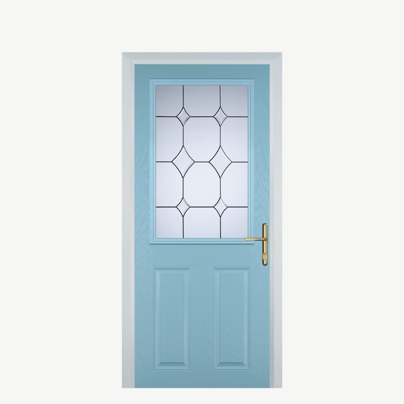 Door F 2 Panel 1 Square Duck Egg Blue Crystal Diamond image 0