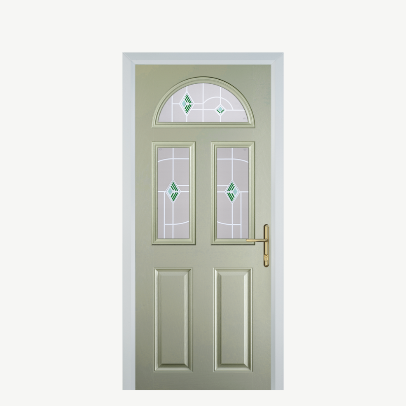 Door G 2 Panel 1 Arch Pebble Grey Murano Green image 0