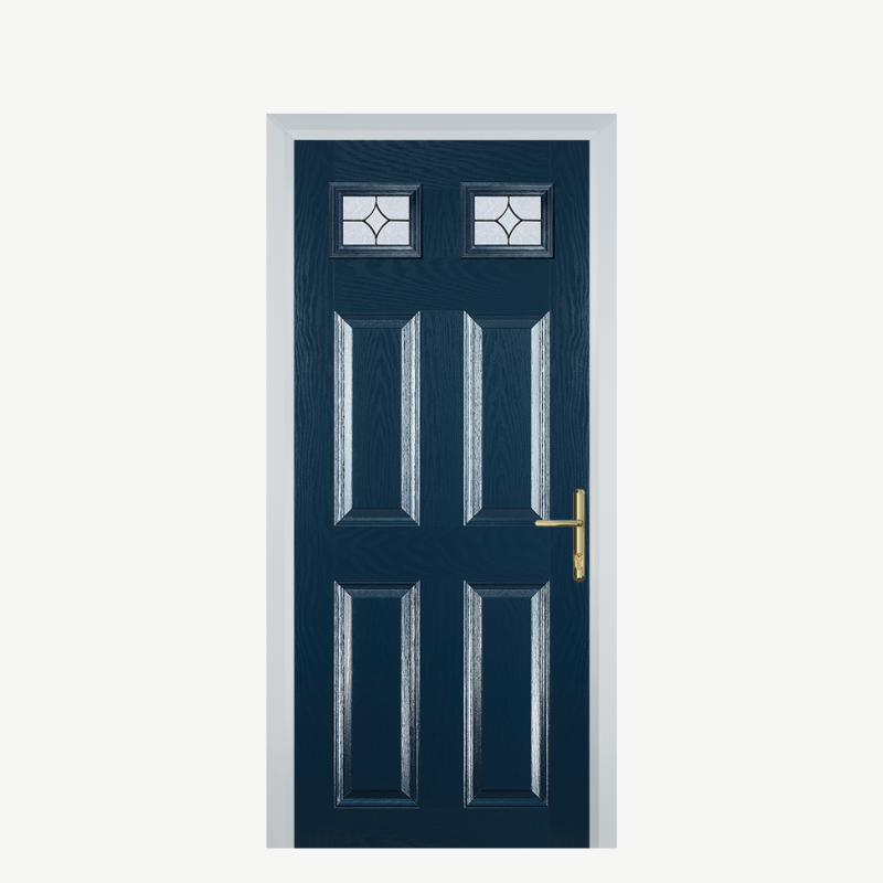 DoorI 4 Panel 2 Square Blue Flair image 0