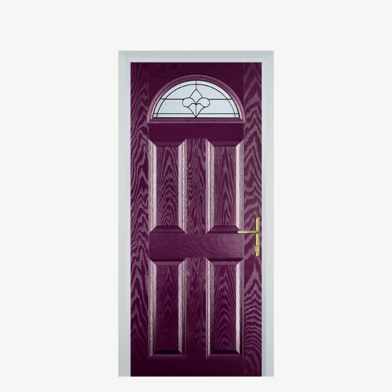 Door D 4 Panel 1 Arch Purple Violet Brass Art Clarity image 0