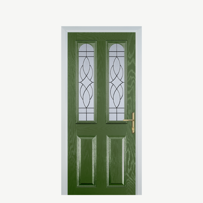 Door A 2 Panel 2 Arch Fern Green Zinc Art Elegance image 0