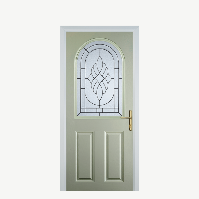 Door E 2 Panel 1 Arch Pebble Grey Zinc Art Elegance image 0