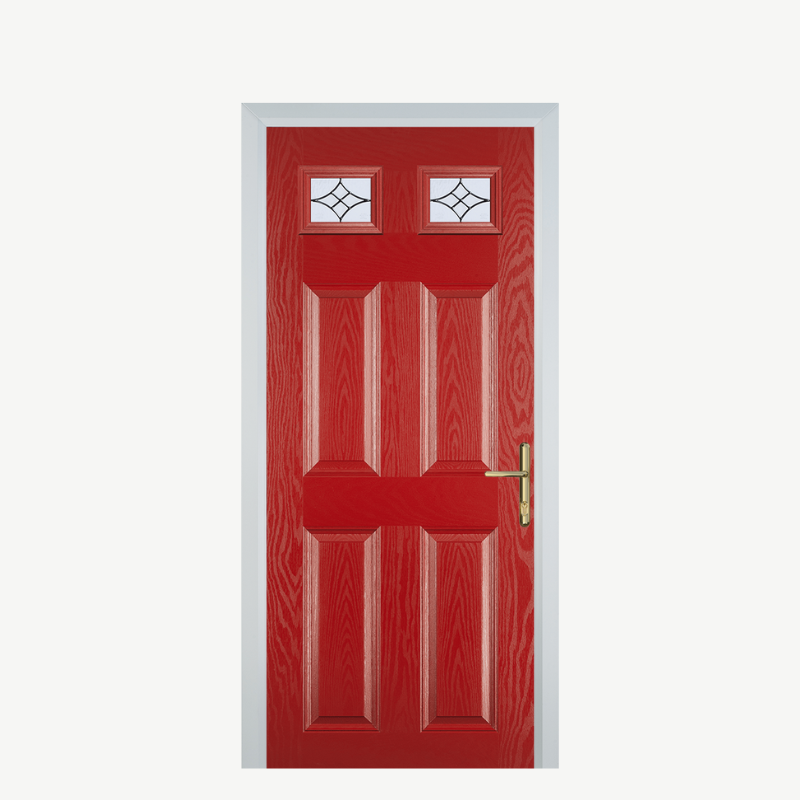 DoorI 4 Panel 2 Square Red Zinc Art Elegance image 0