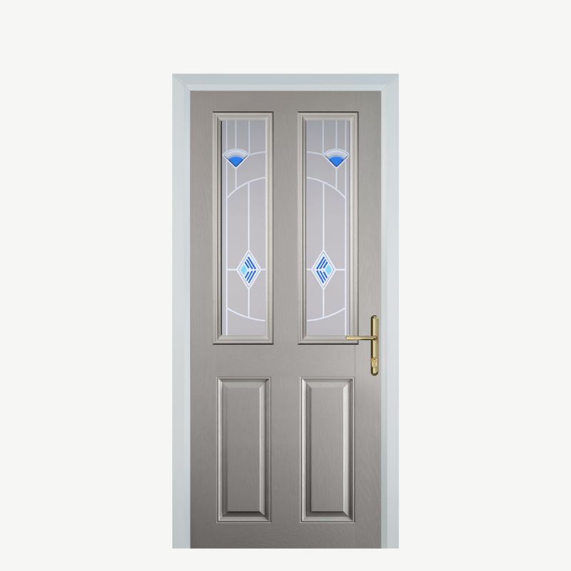 Door C 2 Panel 2 Square Agate Grey Murano Blue image 0