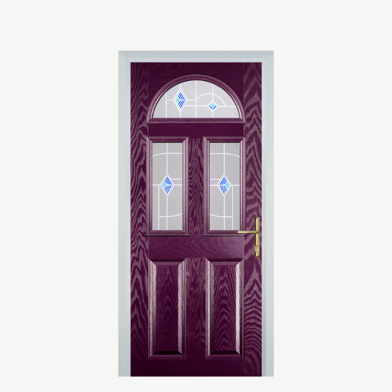 Door G 2 Panel 1 Arch Purple Violet Murano Blue image 0