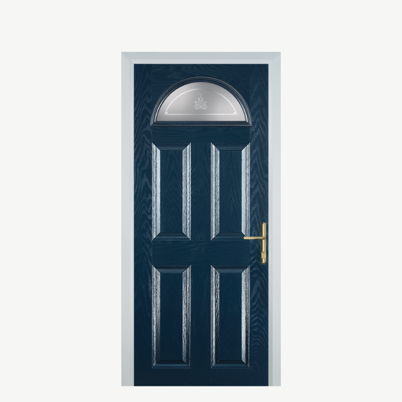 Door D 4 Panel 1 Arch Blue Straxton image 0
