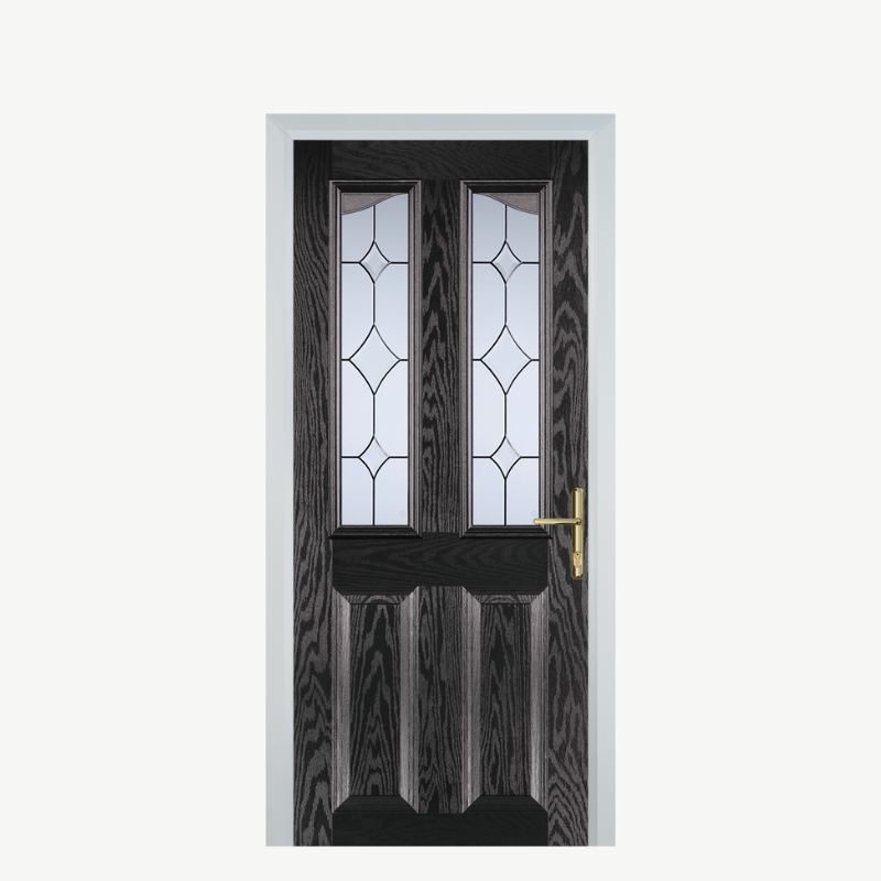 Door B 2 Panel 2 Angle Black Brown Crystal Diamond image 0