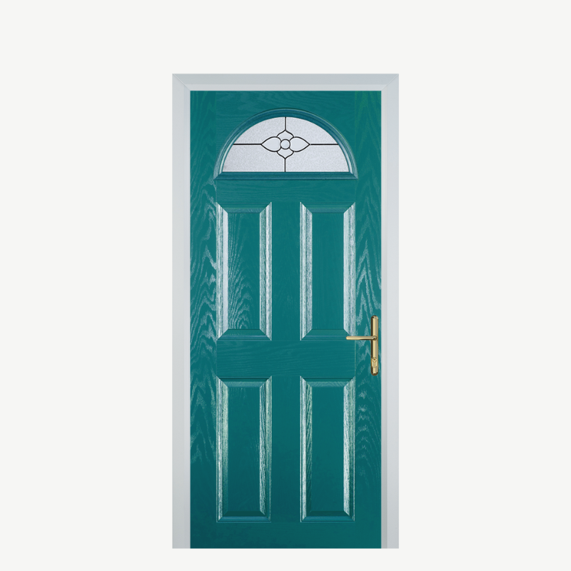Door D 4 Panel 1 Arch Turquoise Blue Finesse image 0