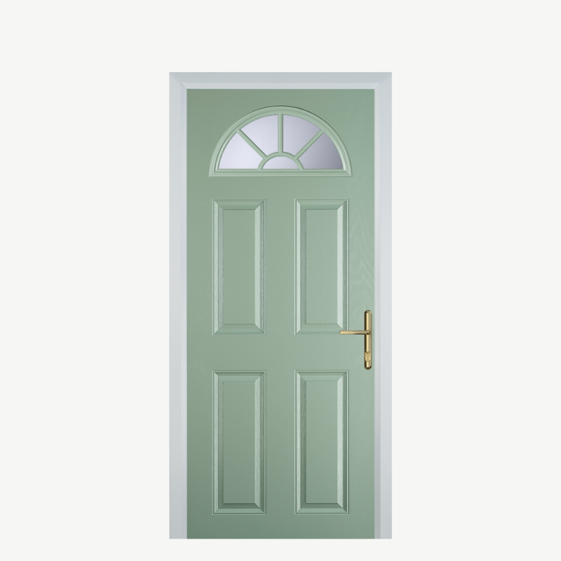DoorJ 4 Panel 2 Sunburst Chartwell Green image 0