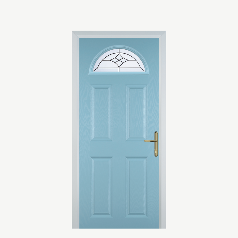Door D 4 Panel 1 Arch Duck Egg Blue Crystal Harmony Frost image 0