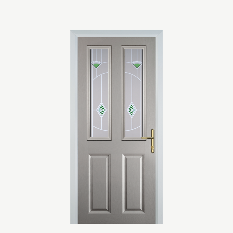 Door C 2 Panel 2 Square Agate Grey Murano Green image 0