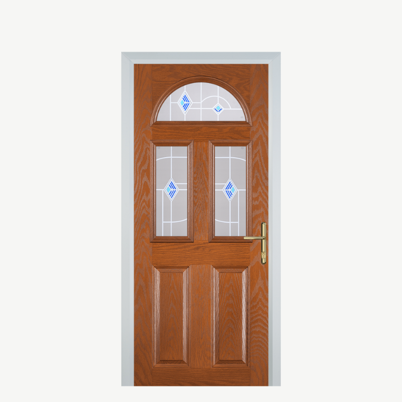 Door G 2 Panel 1 Arch Oak Murano Blue image 0