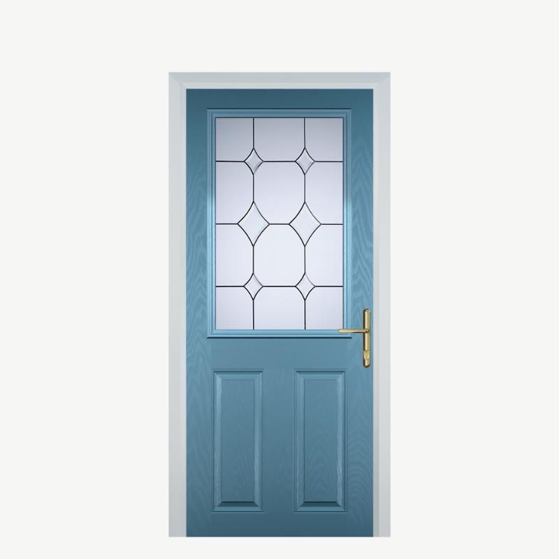 Door F 2 Panel 1 Square Pastel Blue Crystal Diamond image 0
