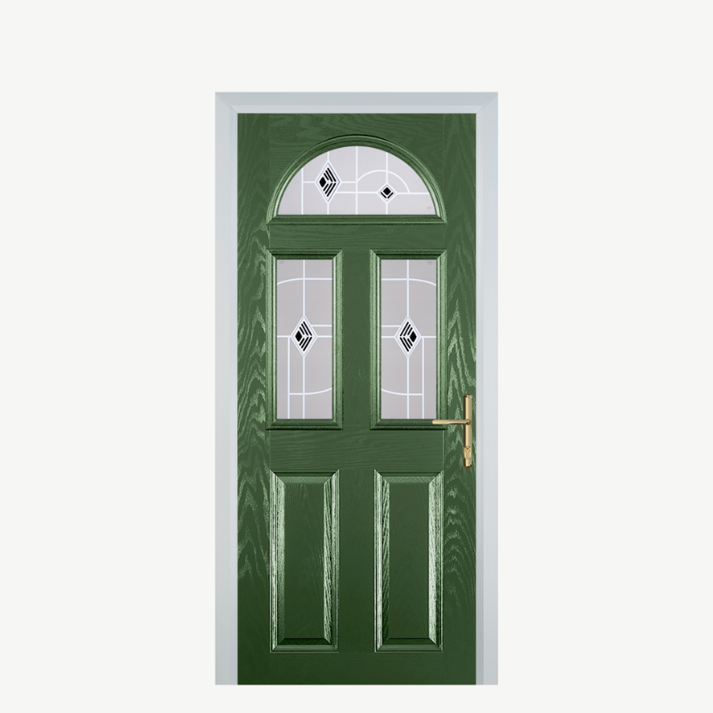 Door G 2 Panel 1 Arch Fern Green Murano Black image 0