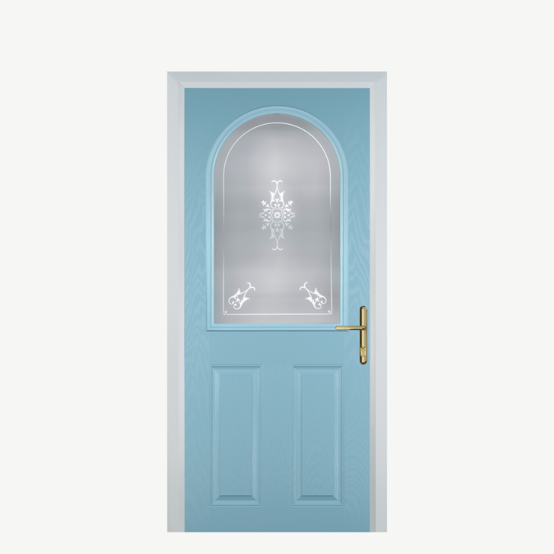 Door E 2 Panel 1 Arch Duck Egg Blue Straxton image 0