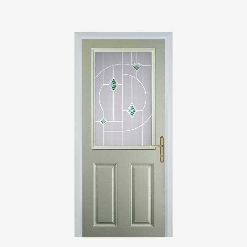 Door F 2 Panel 1 Square Pebble Grey Murano Green image 0