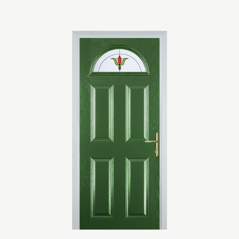 Door D 4 Panel 1 Arch Fern Green Fleur image 0