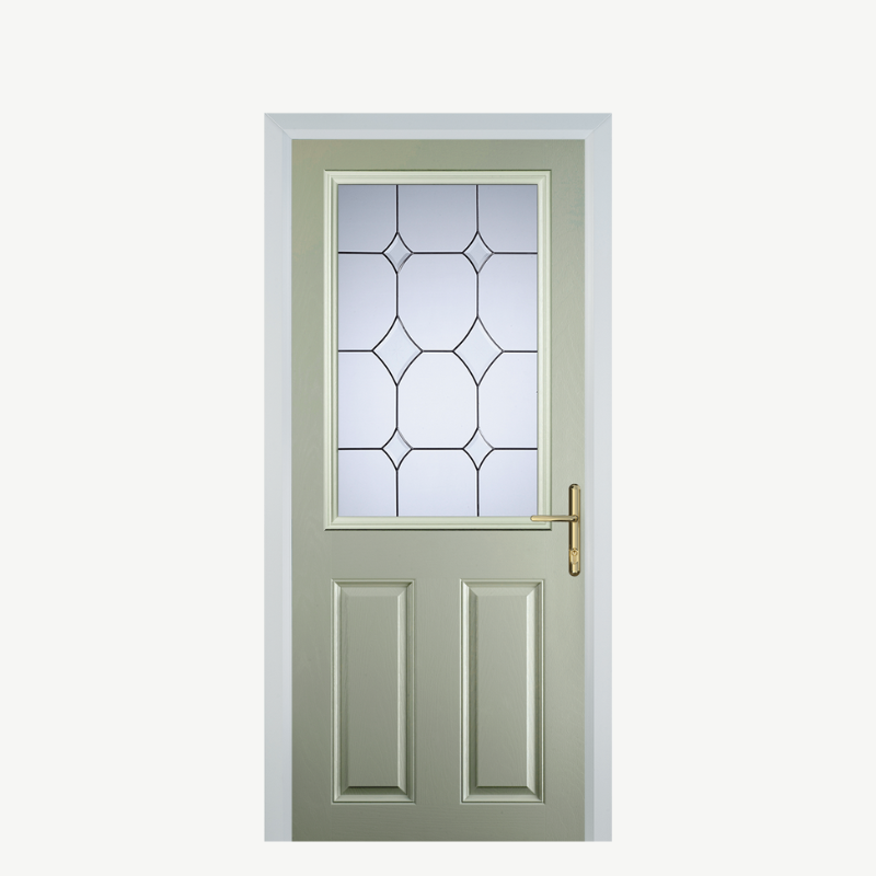 Door F 2 Panel 1 Square Pebble Grey Crystal Diamond image 0