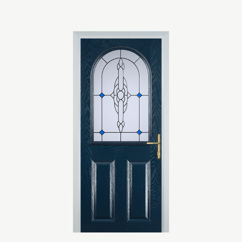 Door E 2 Panel 1 Arch Blue Crystal Bohemia Blue image 0