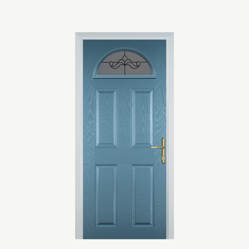 Door D 4 Panel 1 Arch Pastel Blue Crystal Bohemia Frost image 0