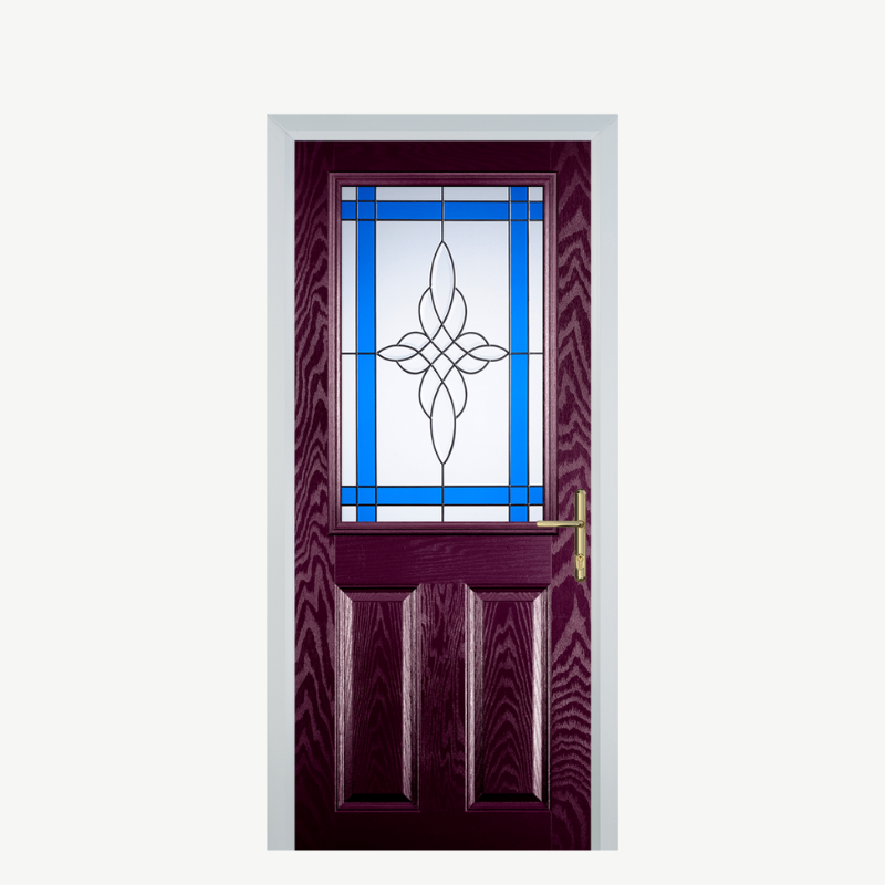 Door F 2 Panel 1 Square Purple Violet Crystal Harmony Blue image 0
