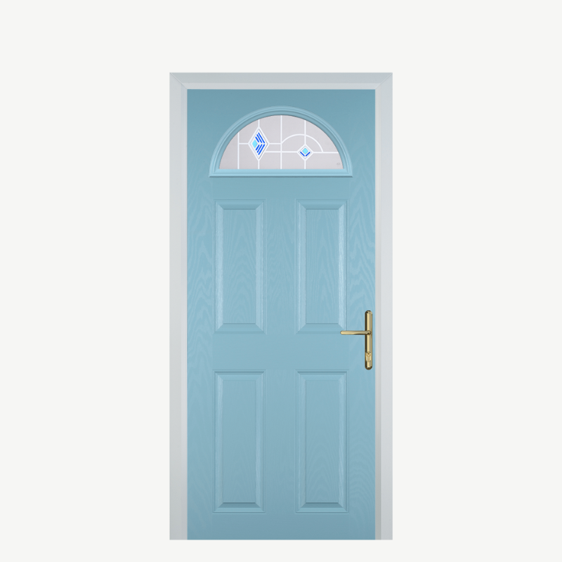 Door D 4 Panel 1 Arch Duck Egg Blue Murano Blue image 0