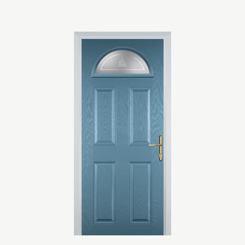Door D 4 Panel 1 Arch Pastel Blue Straxton image 0