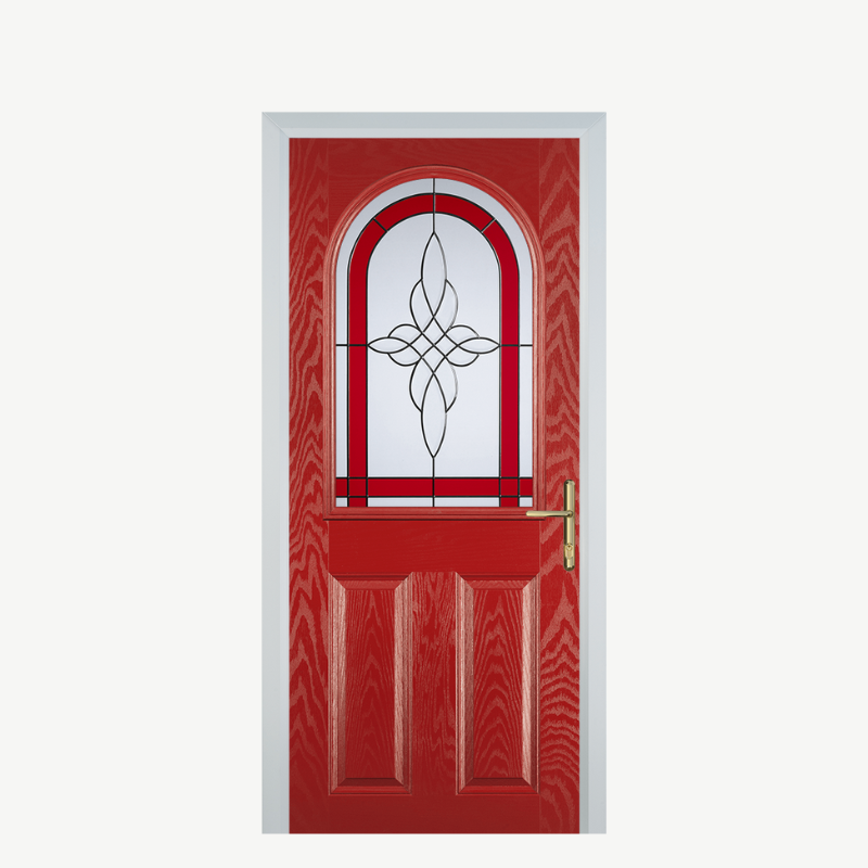 Door E 2 Panel 1 Arch Red Crystal Harmony Red image 0
