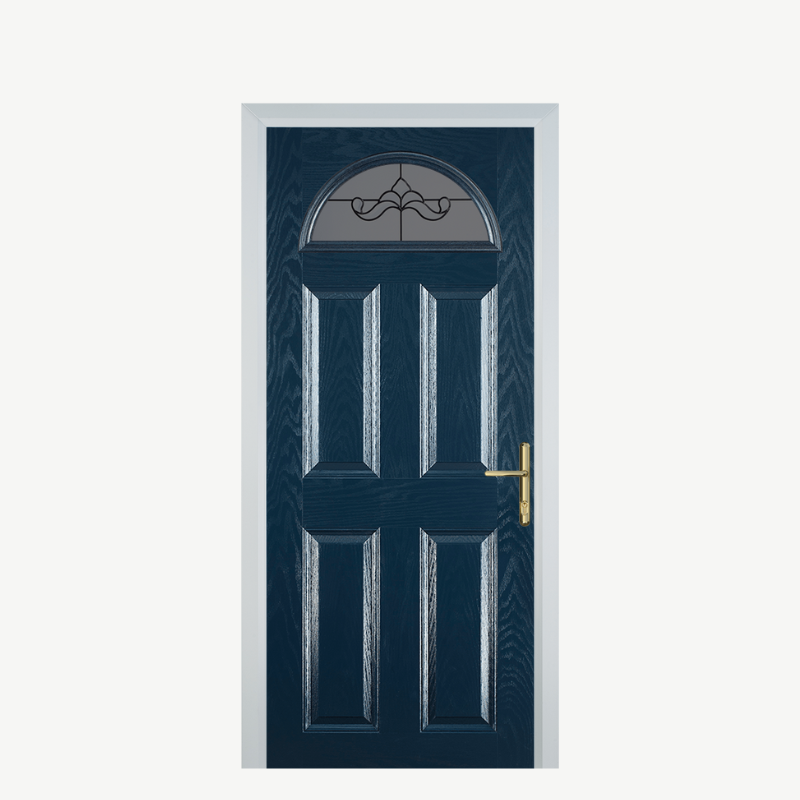 Door D 4 Panel 1 Arch Blue Crystal Bohemia Frost image 0