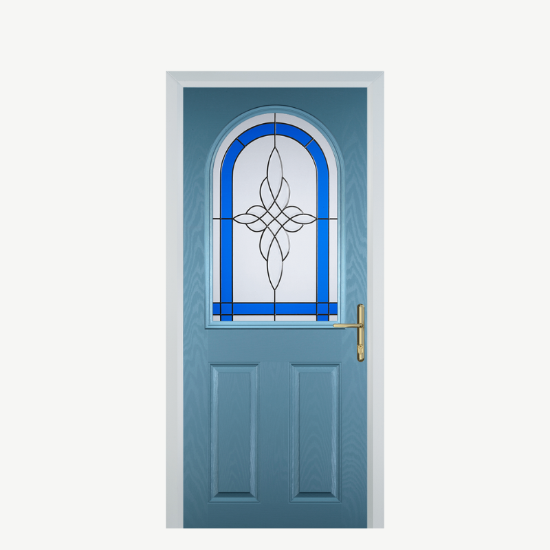 Door E 2 Panel 1 Arch Pastel Blue Crystal Harmony Blue image 0