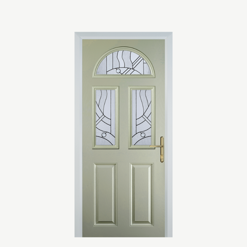 Door G 2 Panel 1 Arch Pebble Grey Zinc Art Abstract image 0