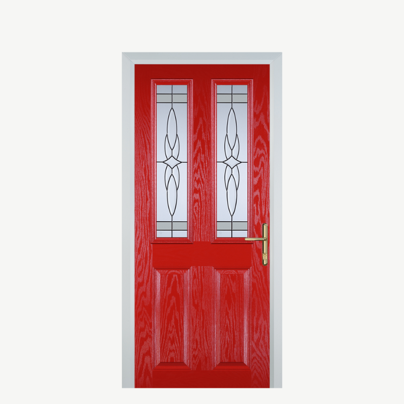 Door C 2 Panel 2 Square Poppy Red (High Gloss) Crystal Harmony Frost image 0