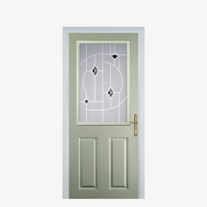 Door F 2 Panel 1 Square Pebble Grey Murano Black image 0