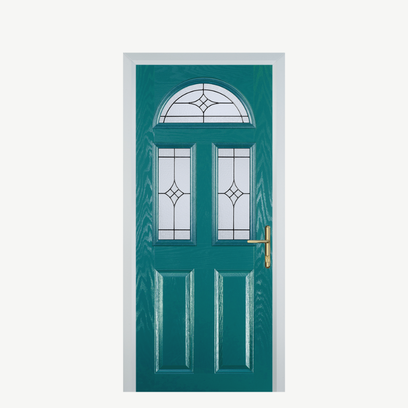 Door G 2 Panel 1 Arch Turquoise Blue Zinc Art Elegance image 0