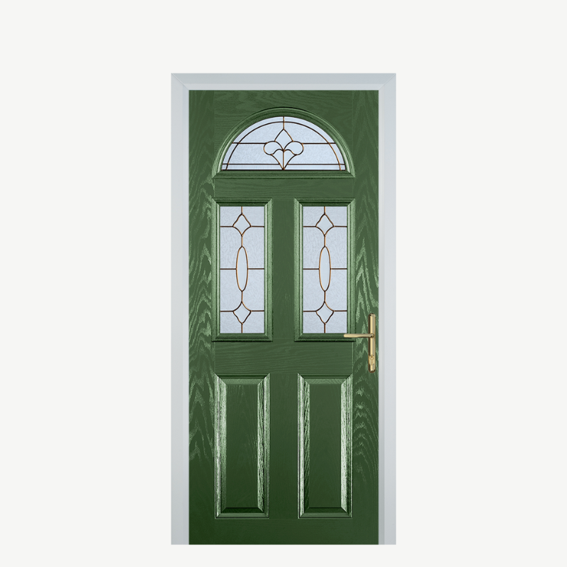 Door G 2 Panel 1 Arch Fern Green Brass Art Clarity image 0