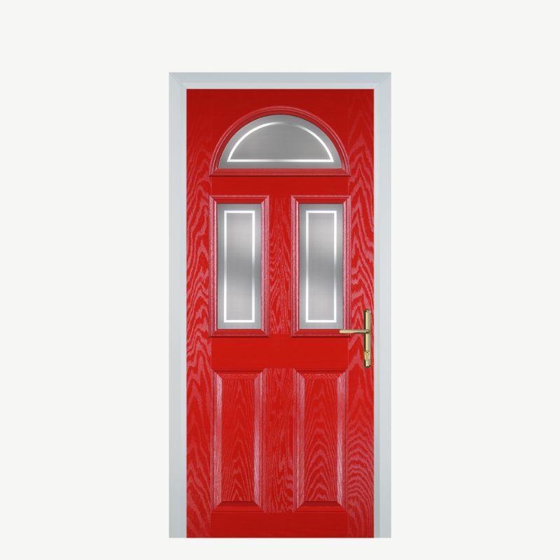 Door G 2 Panel 1 Arch Poppy Red (High Gloss) Enfield image 0