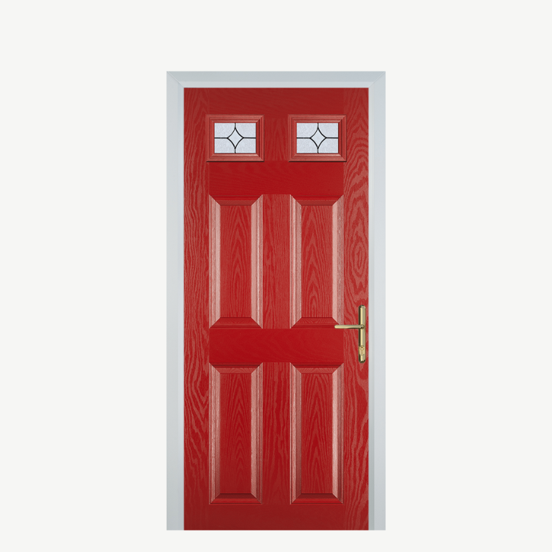 DoorI 4 Panel 2 Square Red Flair image 0