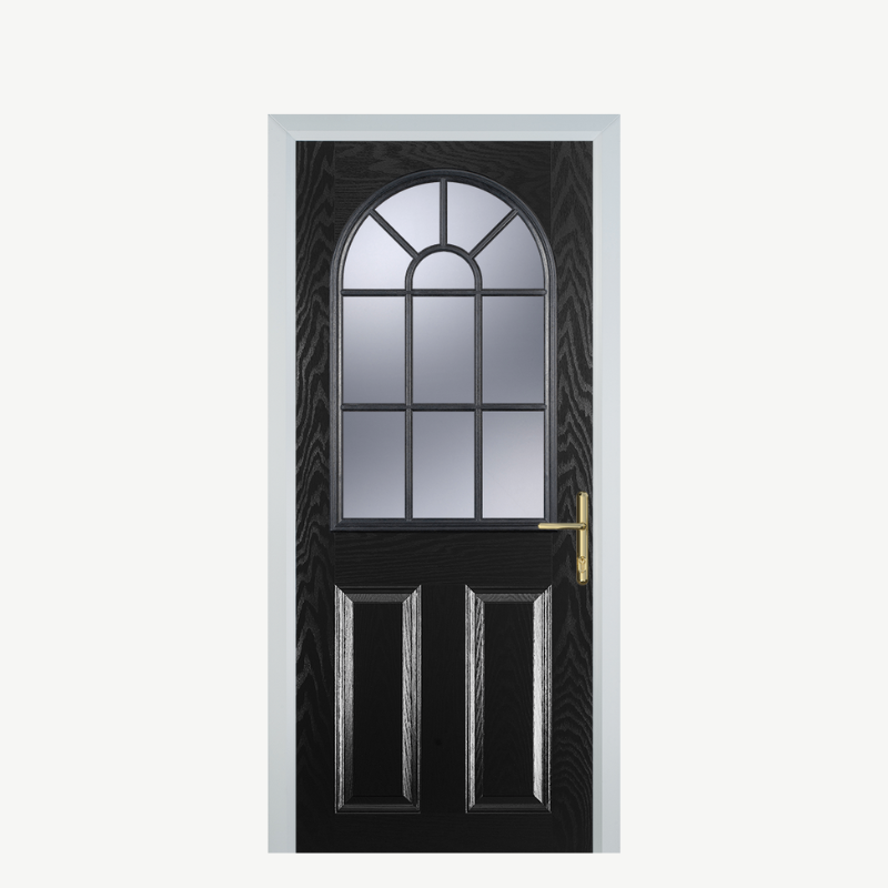 DoorL 2 Panel Sunburst Black image 0