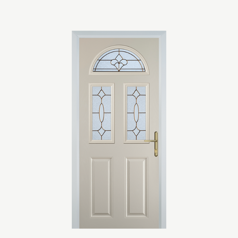 Door G 2 Panel 1 Arch Cream Brass Art Clarity image 0