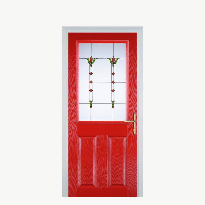 Door F 2 Panel 1 Square Poppy Red (High Gloss) Fleur image 0