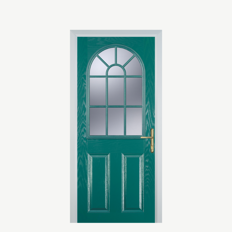 DoorL 2 Panel Sunburst Turquoise Blue image 0