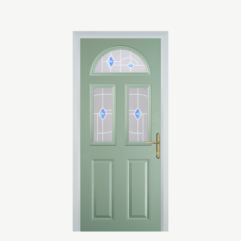 Door G 2 Panel 1 Arch Chartwell Green Murano Blue image 0